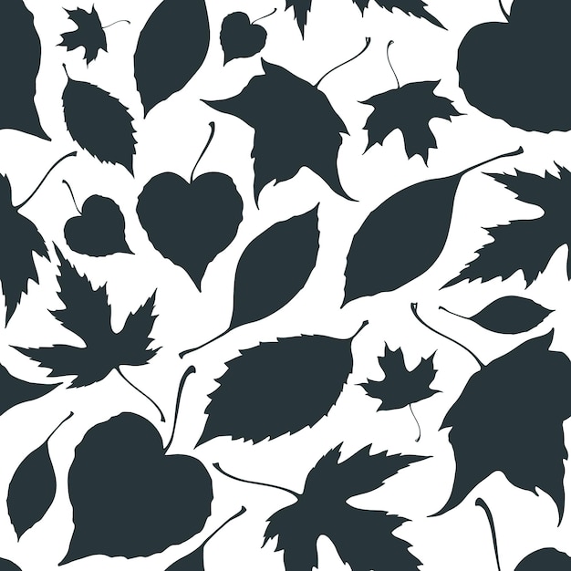 Seamless pattern with falling leaves