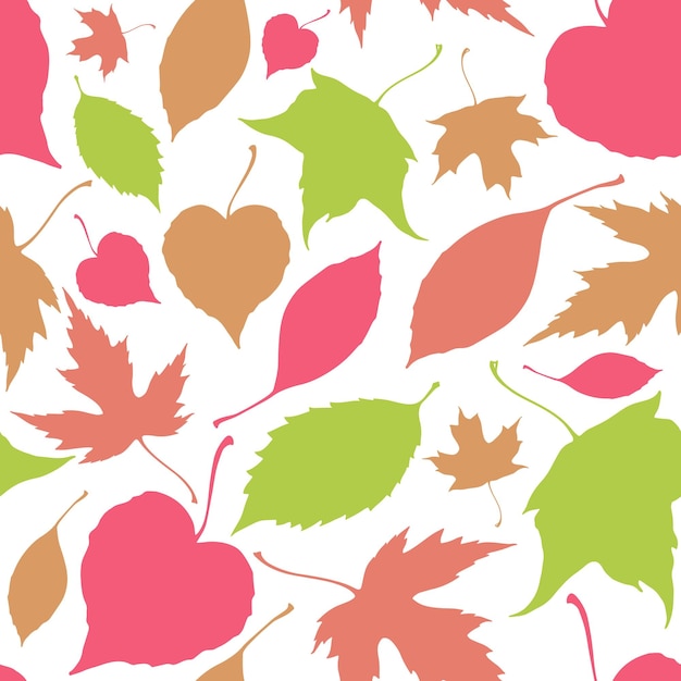 Seamless pattern with falling leaves