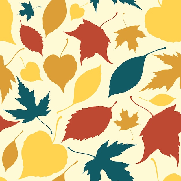 Seamless pattern with falling leaves