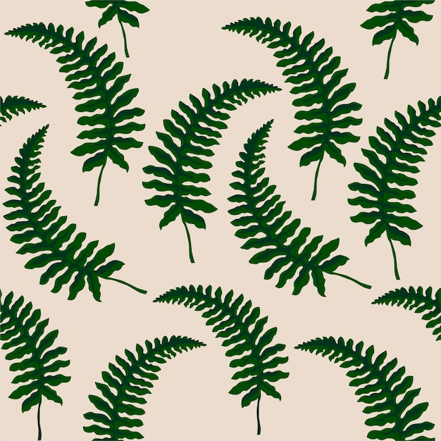 Seamless pattern with ferns.