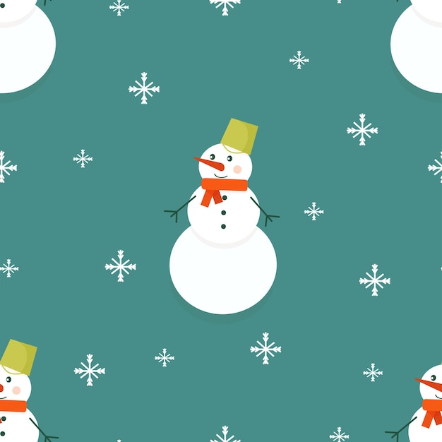 Seamless pattern with festive snowman background to illustrate Christmas