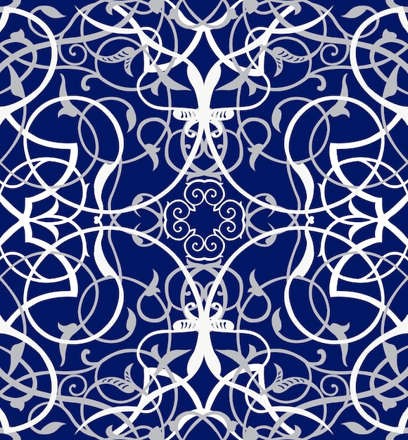 Seamless pattern with filigree ornament in eastern style