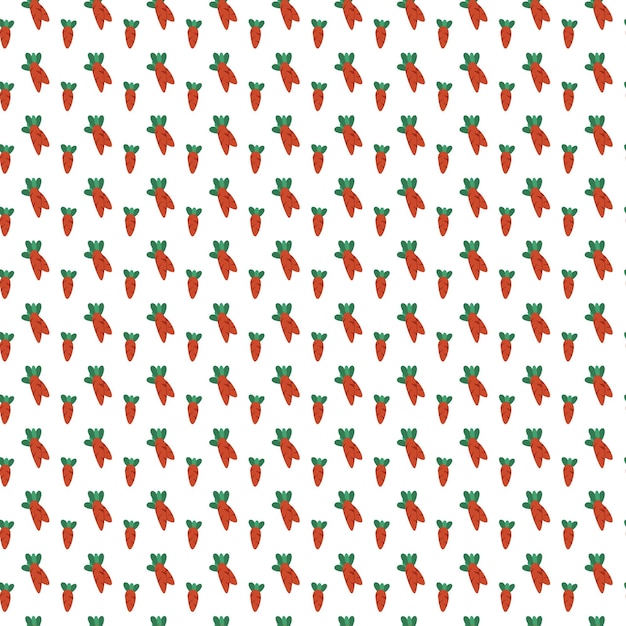 Seamless pattern with flat carrots Cartoon vector illustration