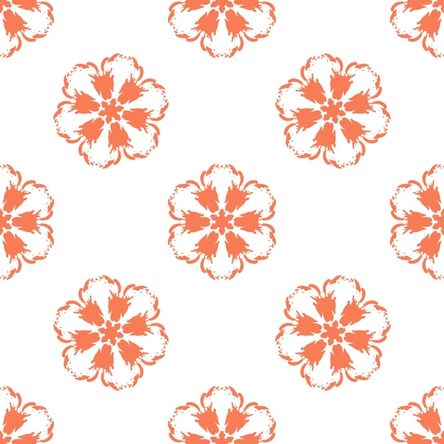 Vector seamless pattern with floral elements decorative background in minimalist style vector illustration