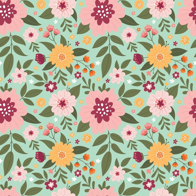 Seamless pattern with floral pattern. Seamless vector background