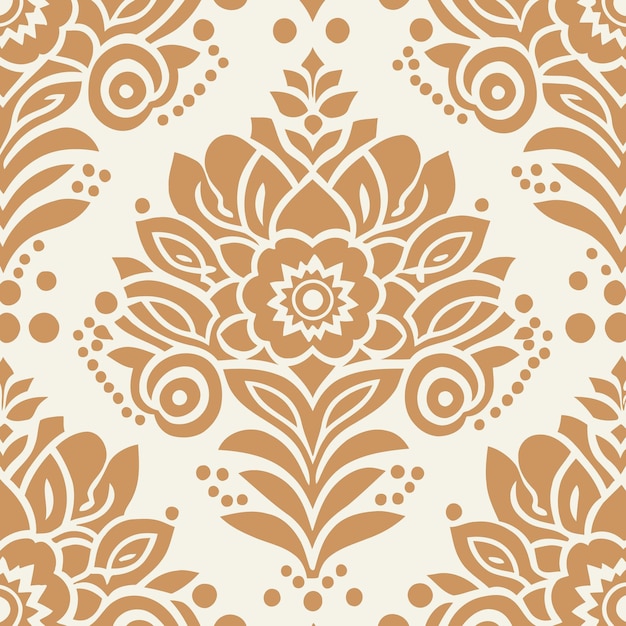 A seamless pattern with a flower and leaves.