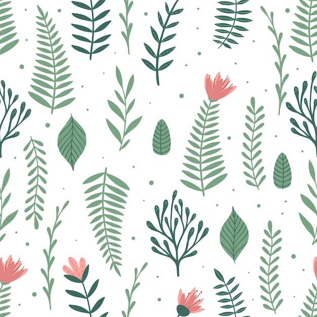 Seamless pattern with flowers and leaves Creative floral texture Great for fabric textile Vector Illustration