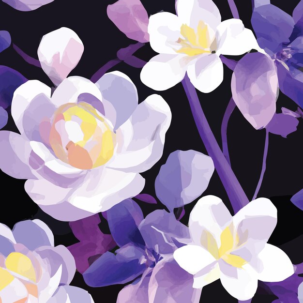 Vector a seamless pattern with flowers and leaves that say'tulips '