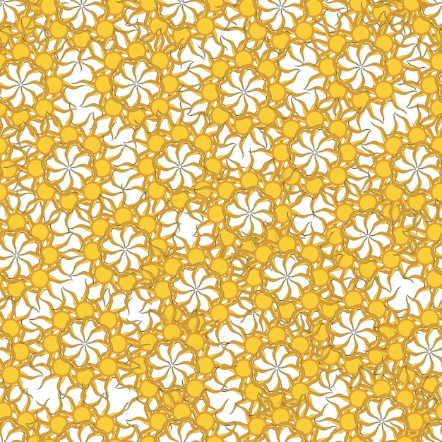 Seamless pattern with flowers. Retro pattern in 70s style. Vector.