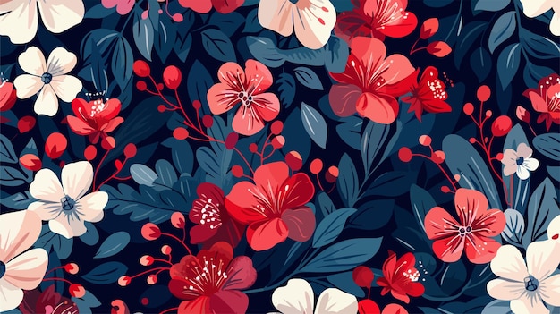 Seamless Pattern with Flowers