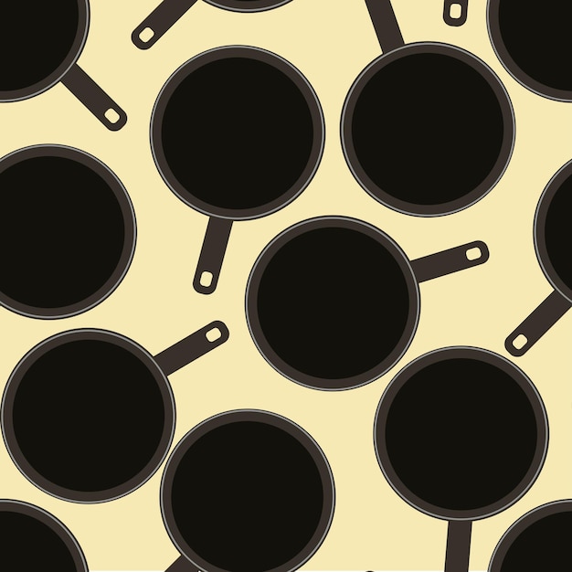 Seamless pattern with frying pans