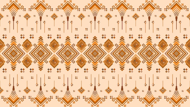 Seamless pattern with a geometric design in orange and brown colors.