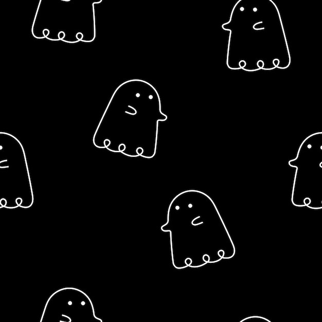 Seamless pattern with ghoasts