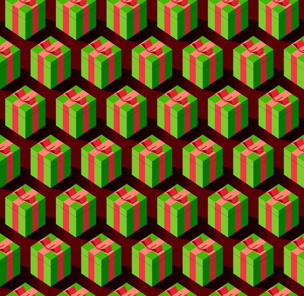 Seamless pattern with gift boxes for holidays