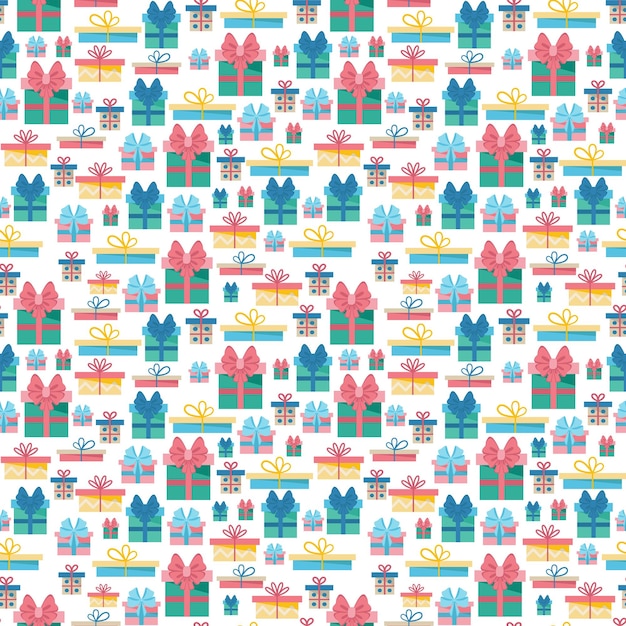 Seamless pattern with gift boxes