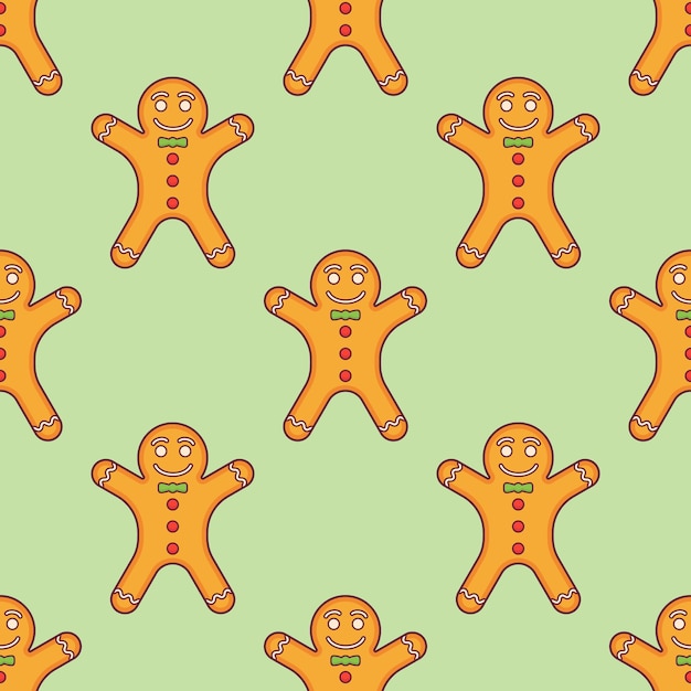 Seamless pattern with gingerbread man.