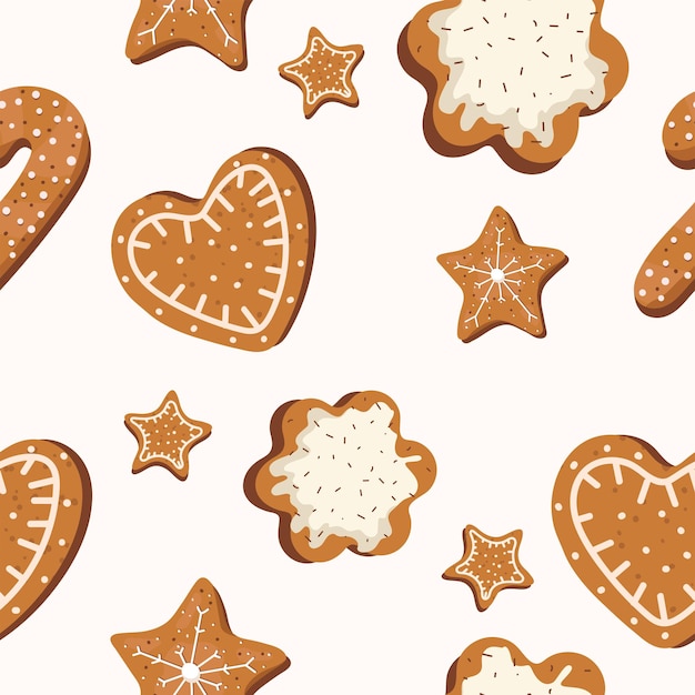 Seamless pattern with gingerbread