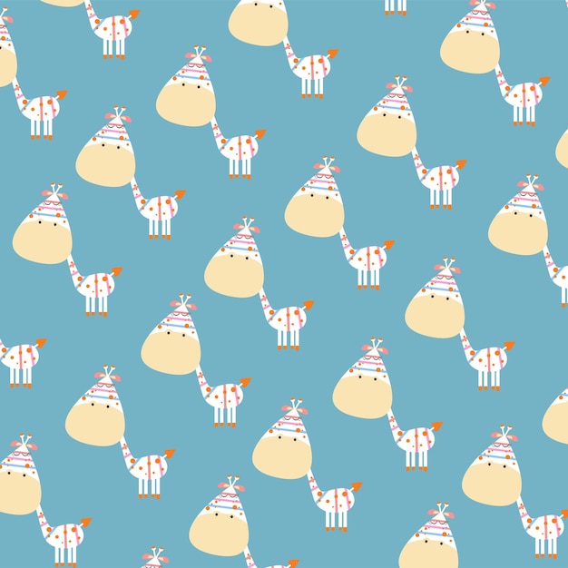 Seamless pattern with giraffe