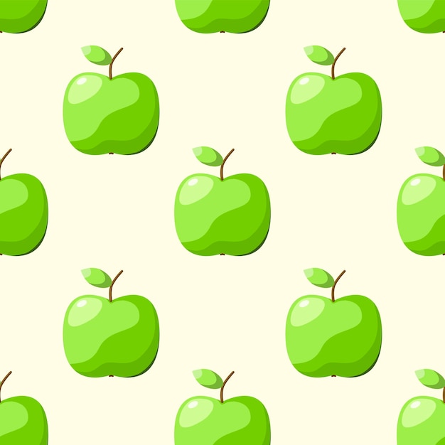 Seamless pattern with green apples