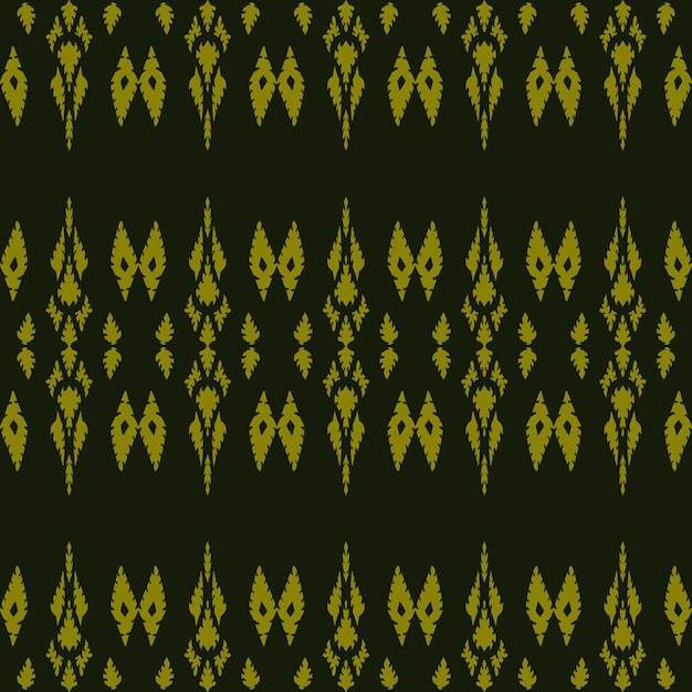 Seamless pattern with a green background with a pattern of leaves and flowers.