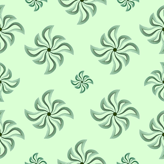 Seamless pattern with green flowers illustration design