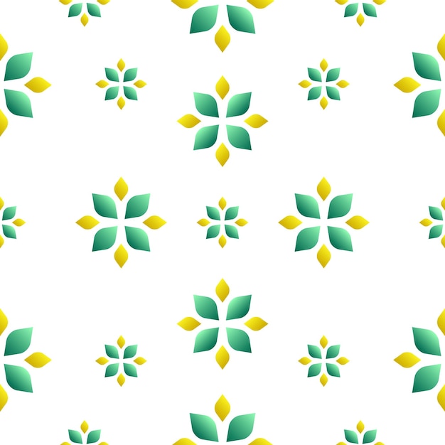 Seamless pattern with green flowers illustration design