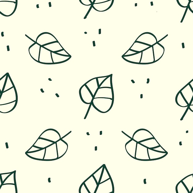 Seamless pattern with green leaves wrapping paper