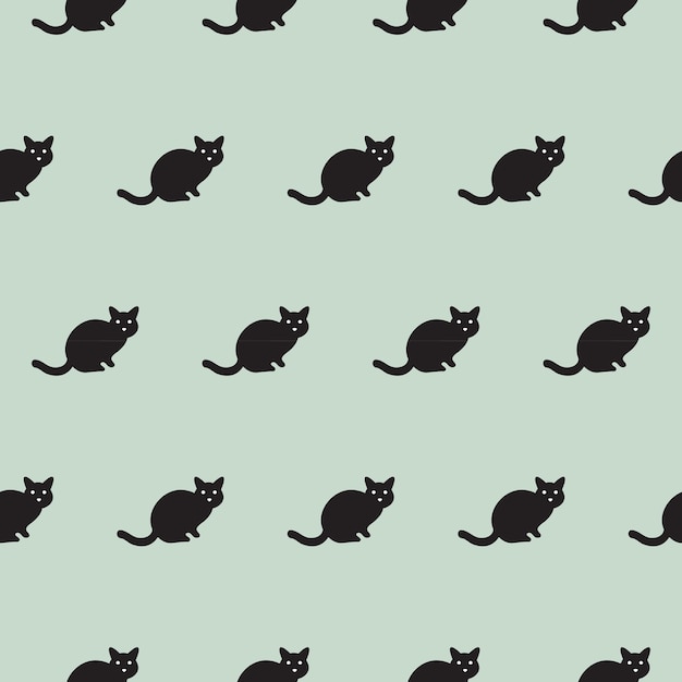 Seamless pattern with hand drawn cats