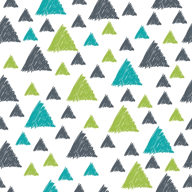 Seamless pattern with hand drawn green and grey triangles Seamless pattern can be used for wallpapers web page backgrounds surface textures