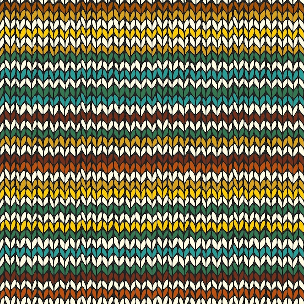 Seamless pattern with hand drawn knitted stripes