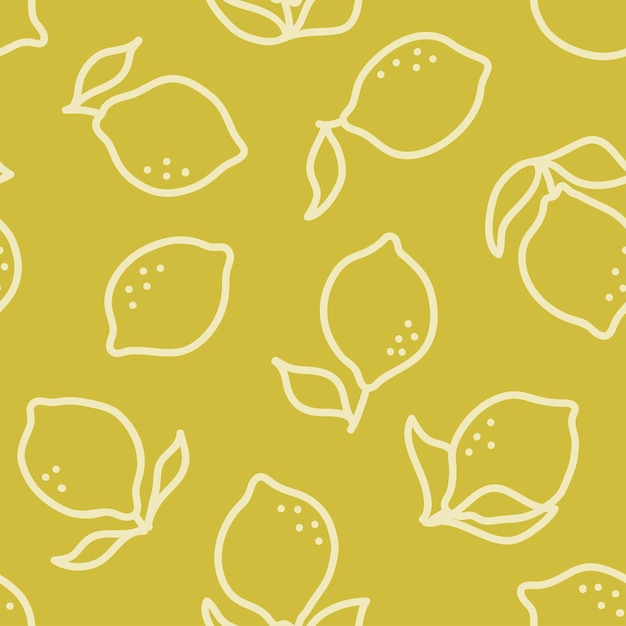 Seamless pattern with hand drawn lemons