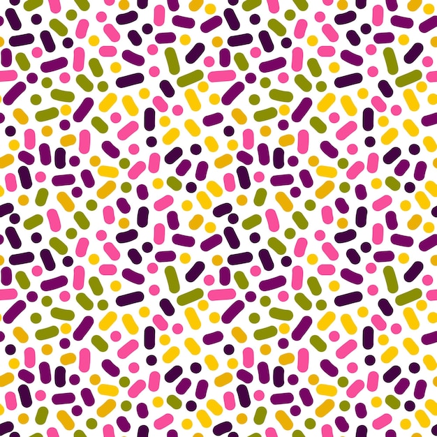 Seamless pattern with hand drawn multicolored dots