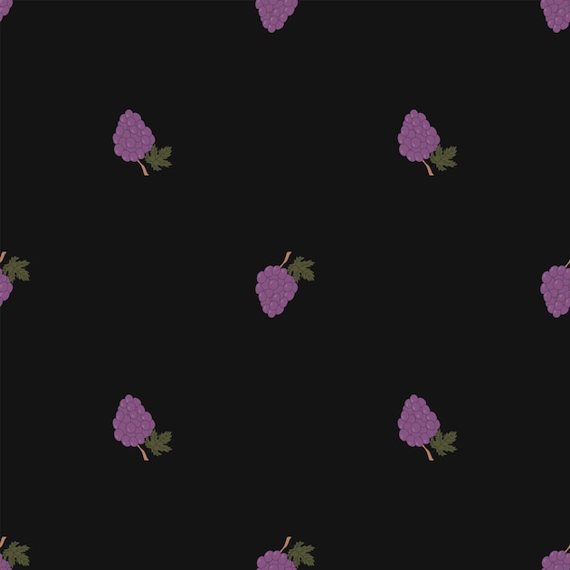 Seamless pattern with handdrawn grapes Fruit print