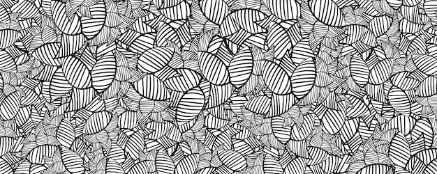 Vector seamless pattern with hearts black and white vector illustration