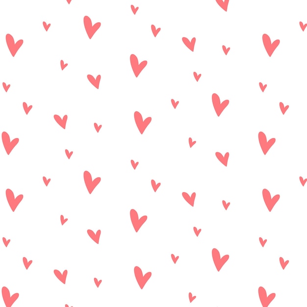 Vector seamless pattern with hearts cartoon style childish print with heartsvector illustration