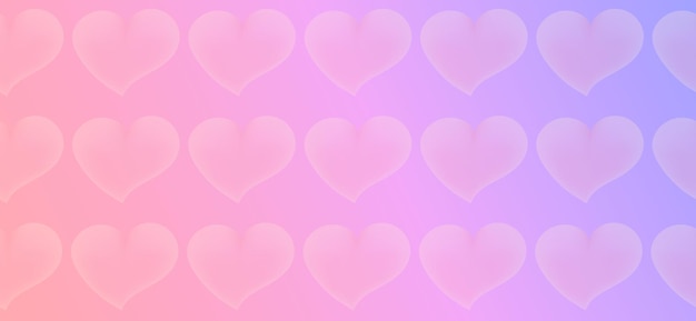 Vector seamless pattern with hearts and gradient background vector light modern background in y2k style