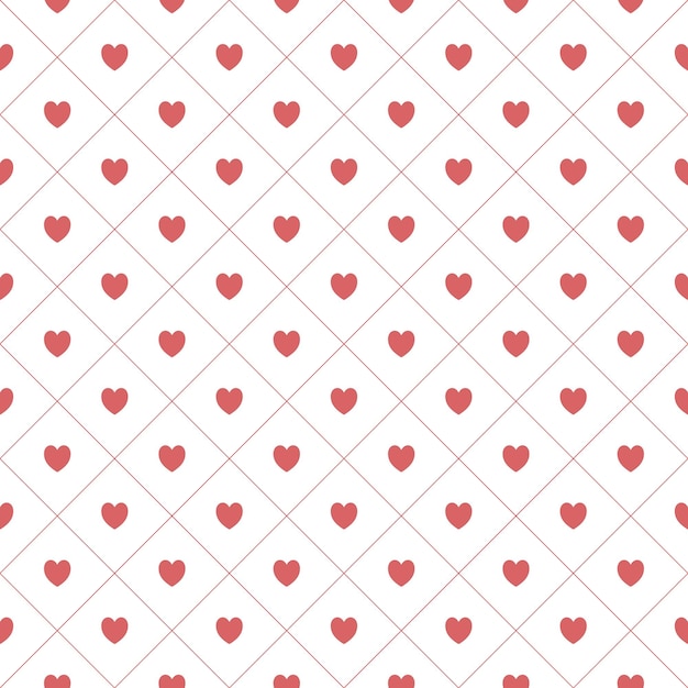 Seamless pattern with hearts romantic background