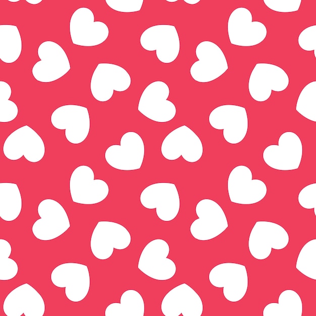 Seamless pattern with hearts. Romantic texture. Background with red hearts. Valentines day, wedding, baby shower graphic element. Vector illustration.