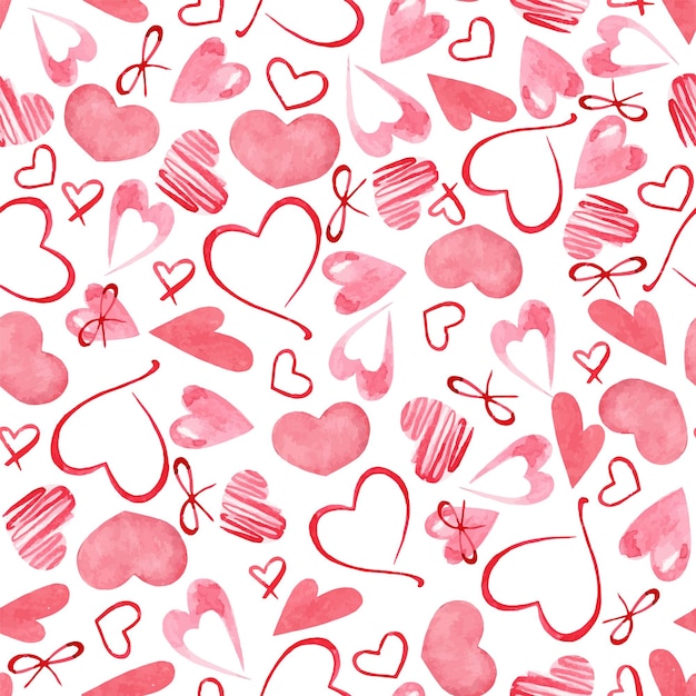 Seamless pattern with hearts Valentines day texture