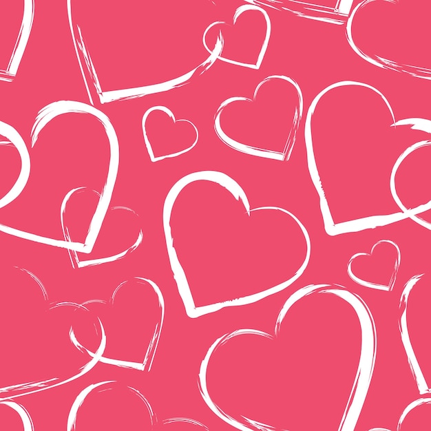 Seamless pattern with hearts