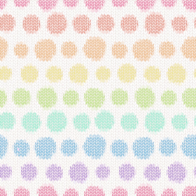 Seamless pattern with knitted polka dots