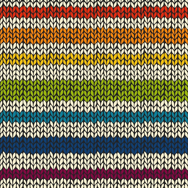 Seamless pattern with knitted stripes