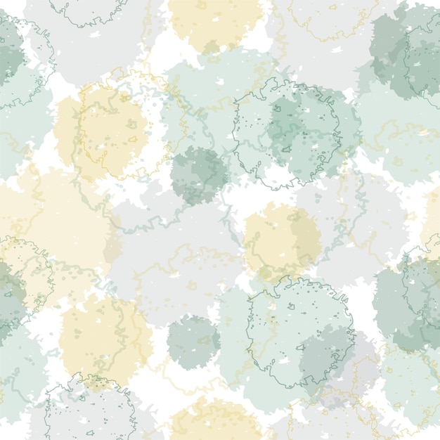 Vector seamless pattern with leaves and doodle elements