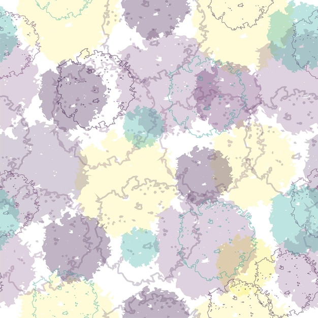 Seamless pattern with leaves and doodle elements