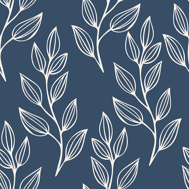 Seamless pattern with leaves Floral seamless pattern Leaf pattern Beautiful floral  pattern Vector