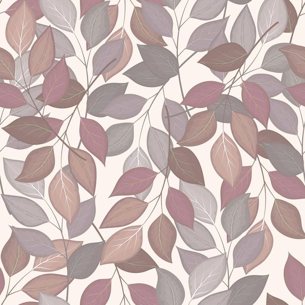 Seamless pattern with  leaves