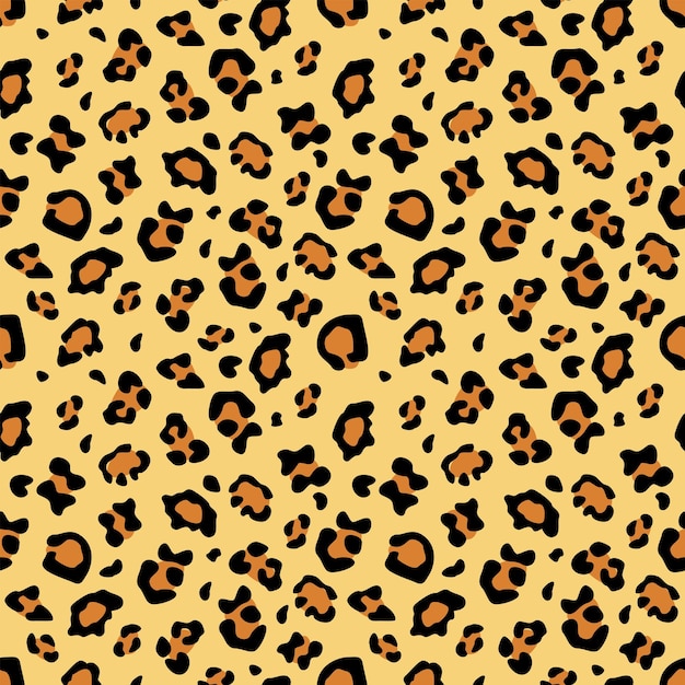 Seamless pattern with leopard skin Flat vector illustration For printing on Tshirts and other purposes