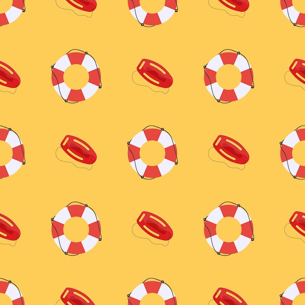 seamless pattern with lifebuoys and swim boards. good for postcards