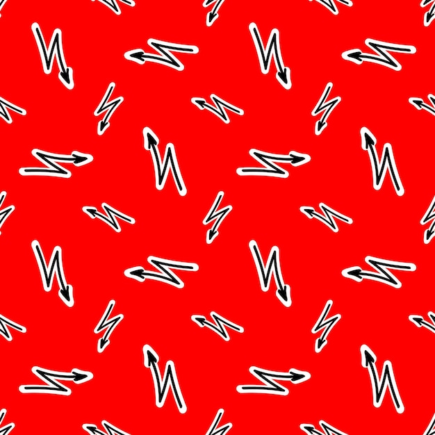 Seamless pattern with Lightning on a red backdrop