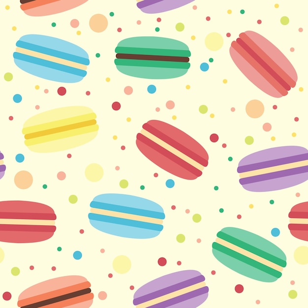 Seamless pattern with macarons